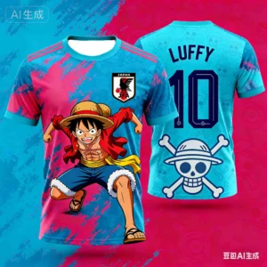 2026-japan-one-piece-luffy-football-jersey-t-shirt-kids-football-special-jersey-kit-adult-mens-quick-drying-sweatshirt
